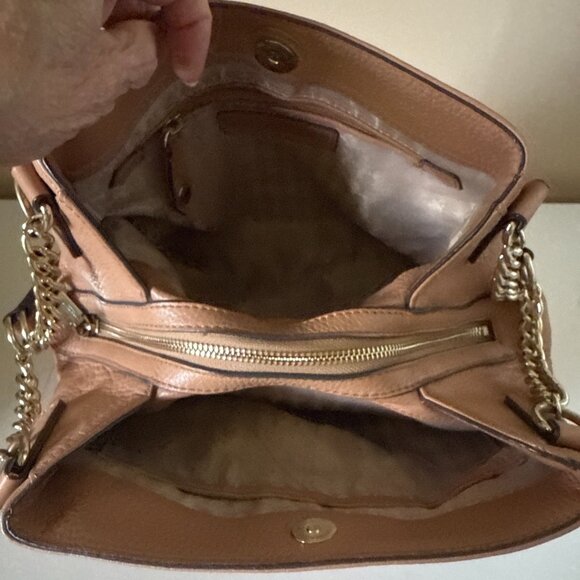 KARL LAGERFELD Triple Compartment Chain Shoulder Bag Beige Vegan Leather - Picture 12 of 14